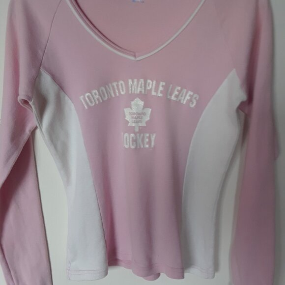 Vintage Soft Pink & White Toronto Maple Leafs Top - Picture 1 of 6